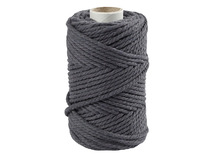 Koord - katoenkoord - Macramé - 55 m x 4 mm - grijs - per stuk