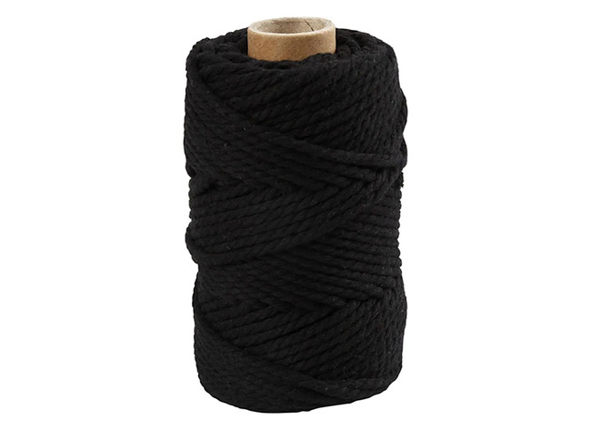 Koord - Katoenkoord - Macramé - 55 M X 4 Mm - Zwart - Per Stuk