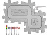 Sensorische puzzelmatten - MUFFIK - Magnetic car track - set van 17 tegels