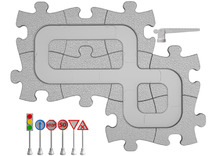 Sensorische puzzelmatten - MUFFIK - Magnetic car track - 17st