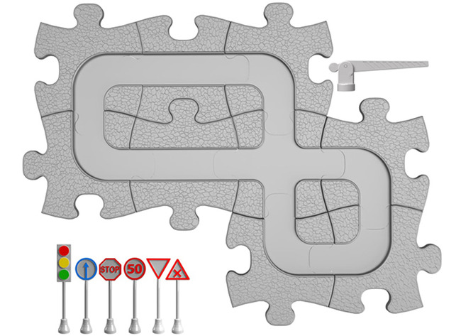 Sensorische Puzzelmatten - Muffik - Magnetic Car Track - 17st