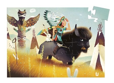 Puzzel - Silhouetpuzzel - Djeco Tatanka - Karton - 36 Puzzelstukken - Per Stuk