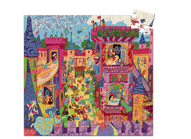 Puzzel - Silhouetpuzzel - Djeco Château Féerique - Feeënkasteel - 54 Puzzelstukken - Per Stuk