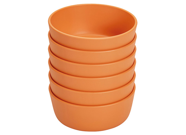 Eetgerei - Kommetje - Bioplastic - 13 Cm - Oranje - Set Van 6
