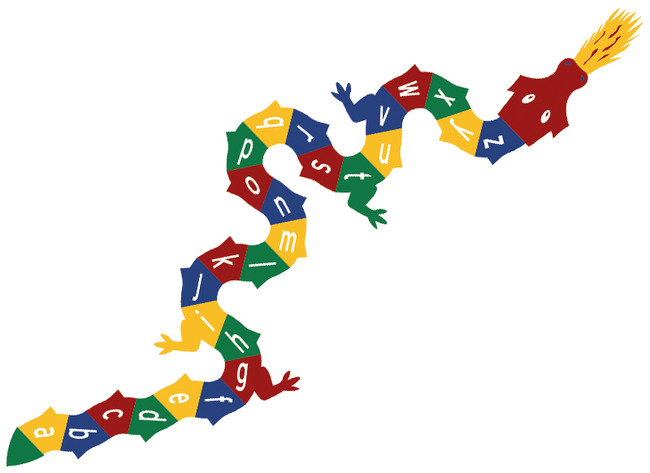 Speelplaatsmarkering - Decomark Draak Alfabet