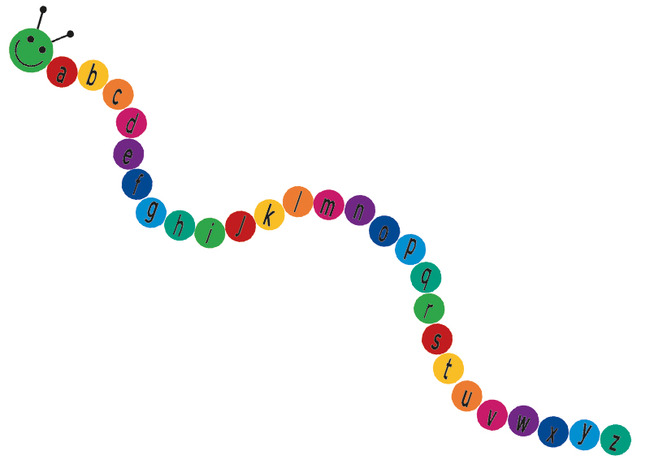 Speelplaatsmarkering - Decomark Rups Alfabet