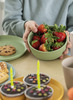 Eetgerei - kommetje - bioplastic - 13 cm - groen - set van 6