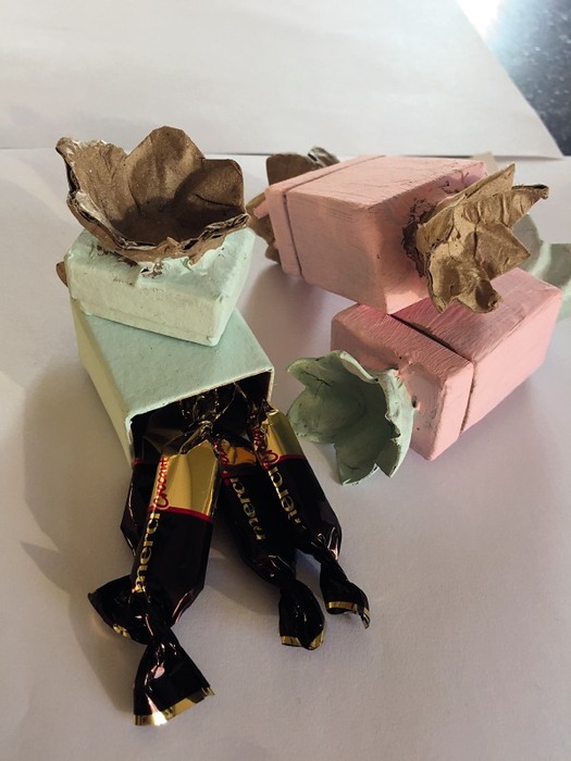 Papier-mache - Snoepdoosjes 6st