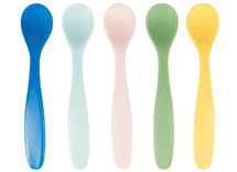 Eetgerei - bestek - Badabulle - lepels - zachte lepels Fun Color - set van 5