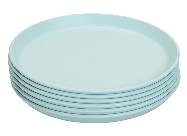 Eetgerei - Bord - Bioplastic - 19 Cm - Blauw - Set Van 6