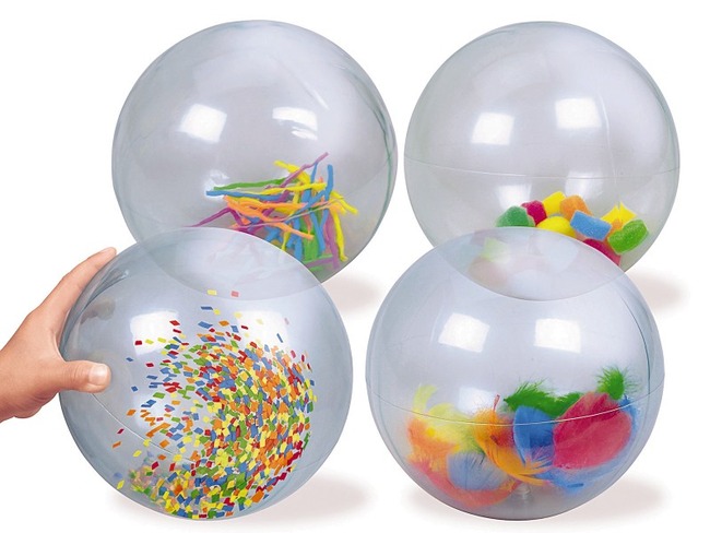 Spel - Lakeshore Learning See-inside Activity Balls - Tactiel Bewegingsmateriaal - Set Van 4