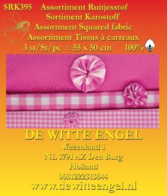 Textiel - Ass Katoen Ruitjes - Fuchsia