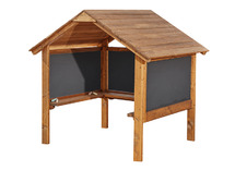 Krijtbord - huisje - 150 x 120 x 140 cm - hout - per stuk
