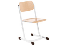 Stoel - Tau - Saxana - Verstelbaar 34 Tot 42 Cm - zithoogte 34/42 cm - onderstel ral 1018 (geel) - rugleuning beuk - per stuk