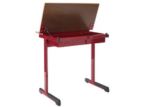 Leerlingentafel - Taurus - Enkel - Opklapblad - Niet Verstelbaar - 64 cm - onderstel ral 5015 (blauw) - blad beuk - per stuk