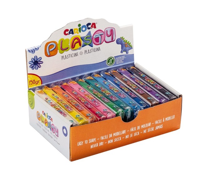 Boetseren - Plasticine - Modelleerpasta - Carioca - Plasty - Set Van 12 Assorti
