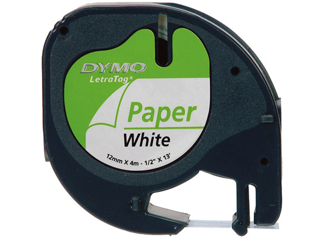 Etiketeren - Letratag - Tape Papier - Wit 12mmx4m - Dymo - Per Stuk