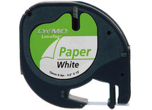 Dymo - letratag - tape papier - wit 12mmx4m