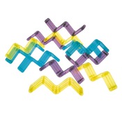 CONSTRUCTIE - BLOKKEN - KUNSTSTOF - TRANSPARANT - STAPELZIGZAG - SET VAN 12