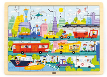 Puzzel - hout - 48-delig - transport