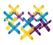 CONSTRUCTIE - BLOKKEN - KUNSTSTOF - TRANSPARANT - STAPELKRUIS - SET VAN 12