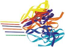 Ritmieklinten - Spordas - gekleurd - stok met lint - set van 6 assorti