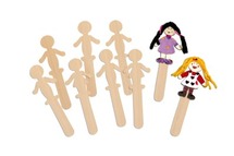 Stokken - hout - kinderen - set van 10 assorti