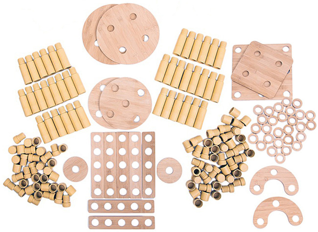 Constructie - Blokken - Hout - Eco - Alice Sharp Wondere Bouwwereld - Set Van 86