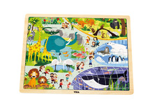 Puzzel - hout - 48-delig - de dierentuin