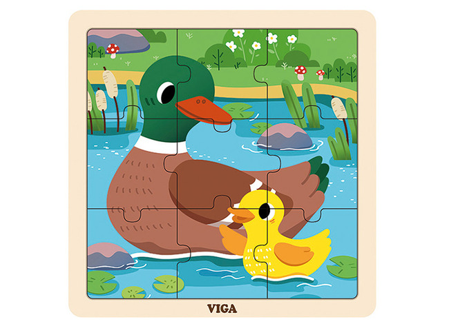 Puzzel - Hout - Viga - 9-delig - Eend