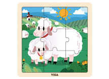 Puzzel - Hout - 9-Delig - Schaap