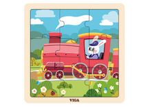 Puzzel - Hout - 9-Delig - Trein