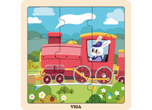 Puzzel - Hout - 9-Delig - Trein