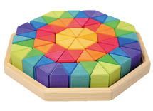 Open-ended - Grimm's - reuze achthoek - geometrische figuren - puzzel - hout - set van 72