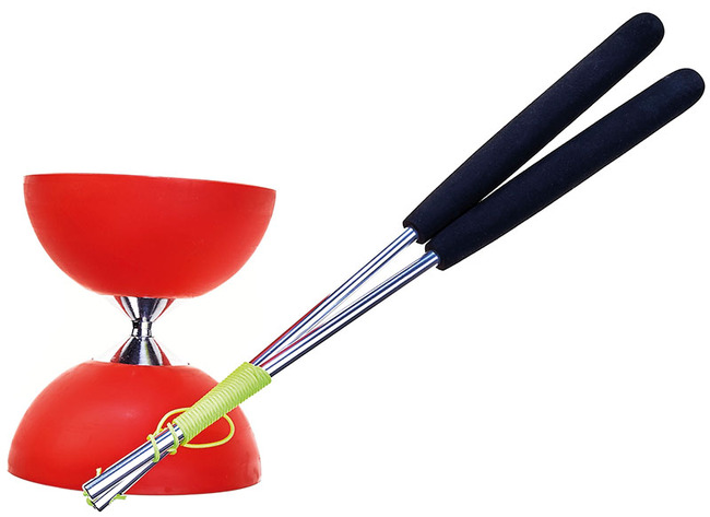 Klein Bewegingsmateriaal - Circus - Diabolo - Per Stuk - Rood - Leverbaar In 7 Kleuren