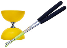 Klein bewegingsmateriaal - circus - diabolo - per stuk - geel - leverbaar in 7 kleuren