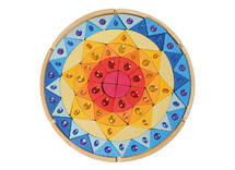 Open-ended - Grimm's - glitter mandala zon - puzzel - hout - set van 76