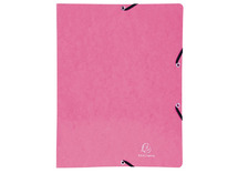Mappen - elastomap - Exacompta IDERAMA - A4 - karton - met kleppen - roze - per stuk