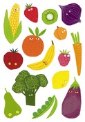 Stickers - baby - fruit en groenten 87st