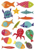 Stickers - Baby - vissen - set van 93