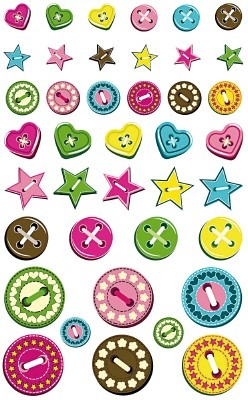 Stickers - Cooky - Knoopjes - Per Stuk