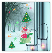 RAAMSTICKER KERSTMAN