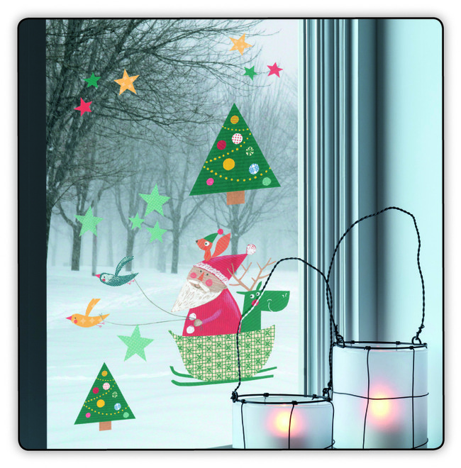 Raamsticker Kerstman