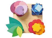 Open-ended - Grimm's - stapelspel vormen - vierkant, bloem, hart, blad - set van 20
