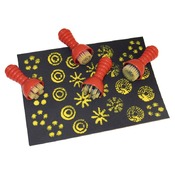 Kwasten - stempels - verf - set van 4 assorti