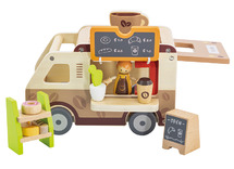 Speelgoed foodtruck - Viga - coffee truck - koffie - marktkraam - met accessoires - per set