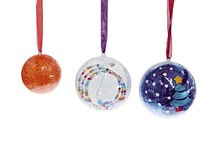 Kerstbal - Transparant - 6,5 Cm - Set/12