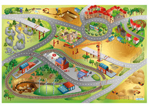 Matten - speelmat - droomwereld - 100 x 150 cm - bouwwerf - per stuk