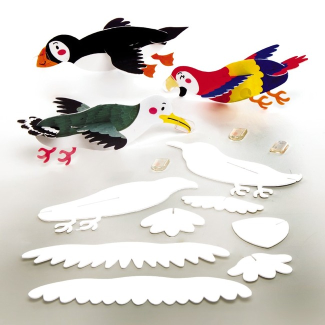 Knutselpakket - Vliegende Vogels - Maak Je Eigen Vogel - Karton - Maquettekarton - Set Van 10
