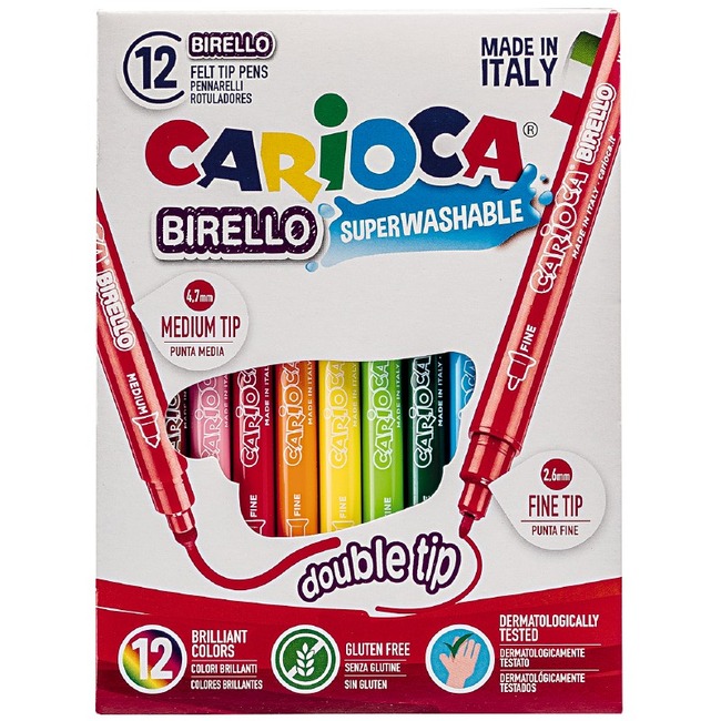 Stiften - Kleurstiften - Carioca - Birello - Dubbele Punt - Set Van 12 Assorti